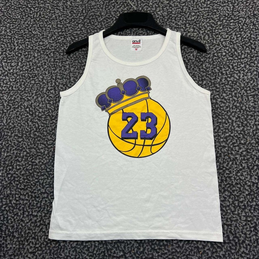 Los Angeles LA‎ Lakers Lebron James 23 Shirt Youth Medium Anvil Sleeveless M